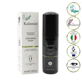 Kalentin szempilla és szemöldök tisztító hab, sampon, vegán 50ml