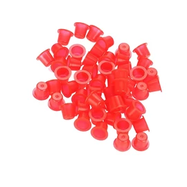 Egyszerhasználatos festéktartó kupak 11mm-es PIROS 50db