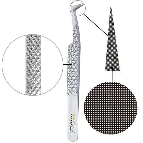 Hattyú volume szempilla csipesz hosszított, vékonyított fejrésszel, GOLD LASHES