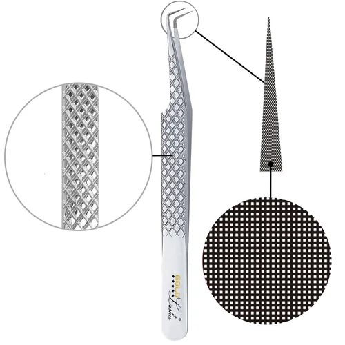 Multifunkciós volume szempilla csipesz hosszított fejrésszel, GOLD LASHES