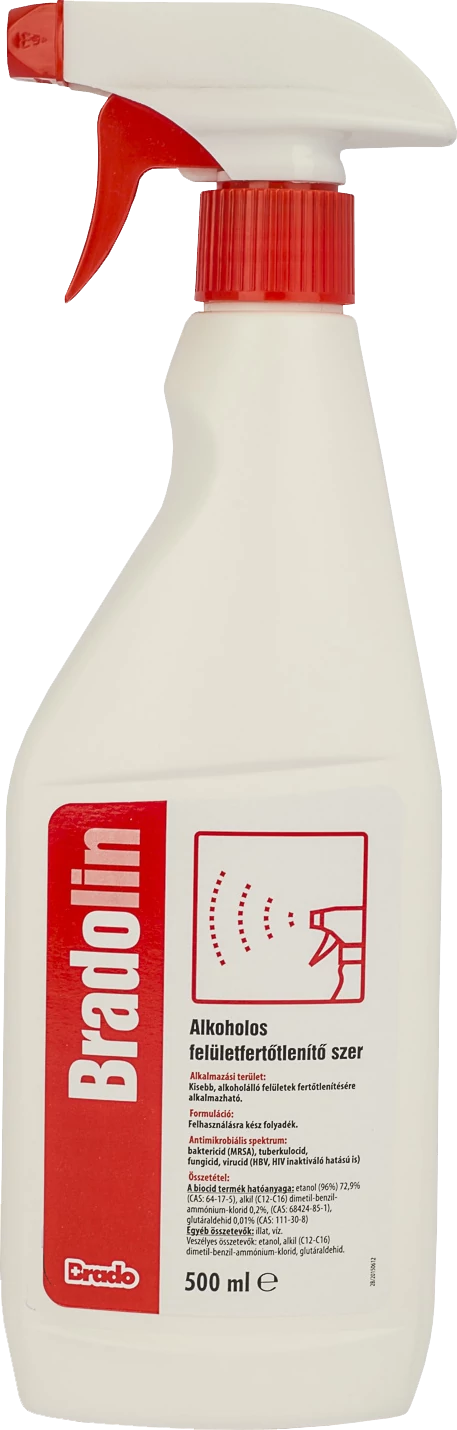 Alkoholos felület fertőtlenítő szórófejes BradoLIN 500ml