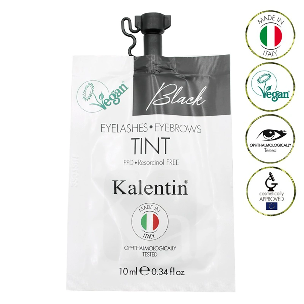 Kalentin FEKETE bőrszínező, henna hatású, hibrid, vegán, színezett szempillafesték, szemöldökfesték 10ml